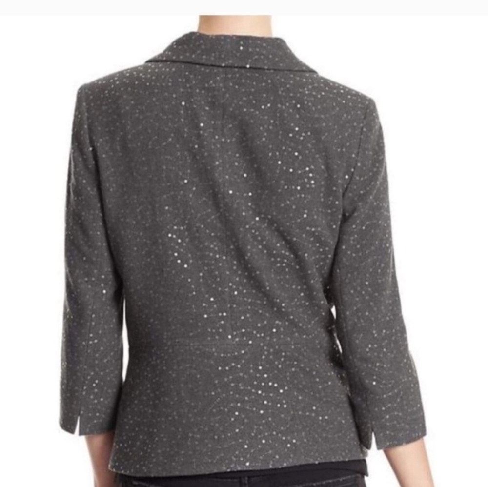 Banana Republic Gray 3/4 Sleeve Sequin Blazer Jacket Size 8 NEW - Picture 2 of 11